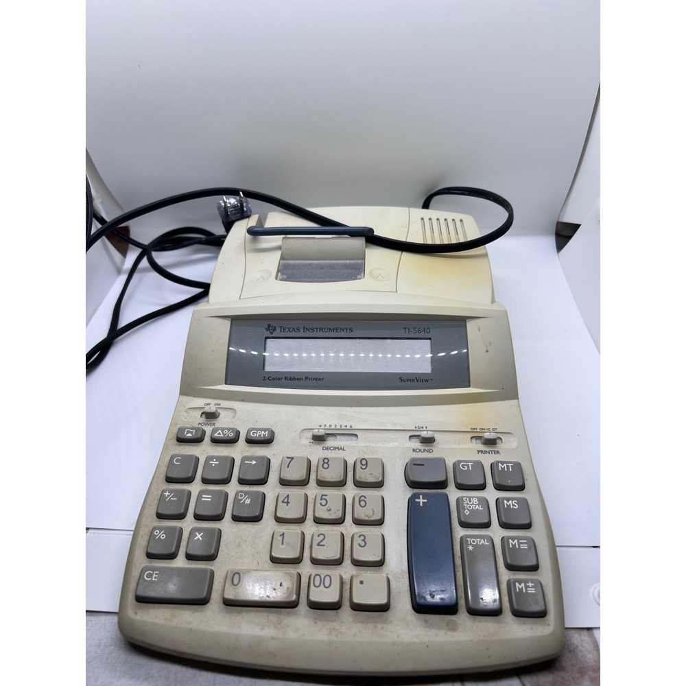 Texas Instruments TI-5640 SuperView 2-Color Ribbon Printing Desktop Calculator